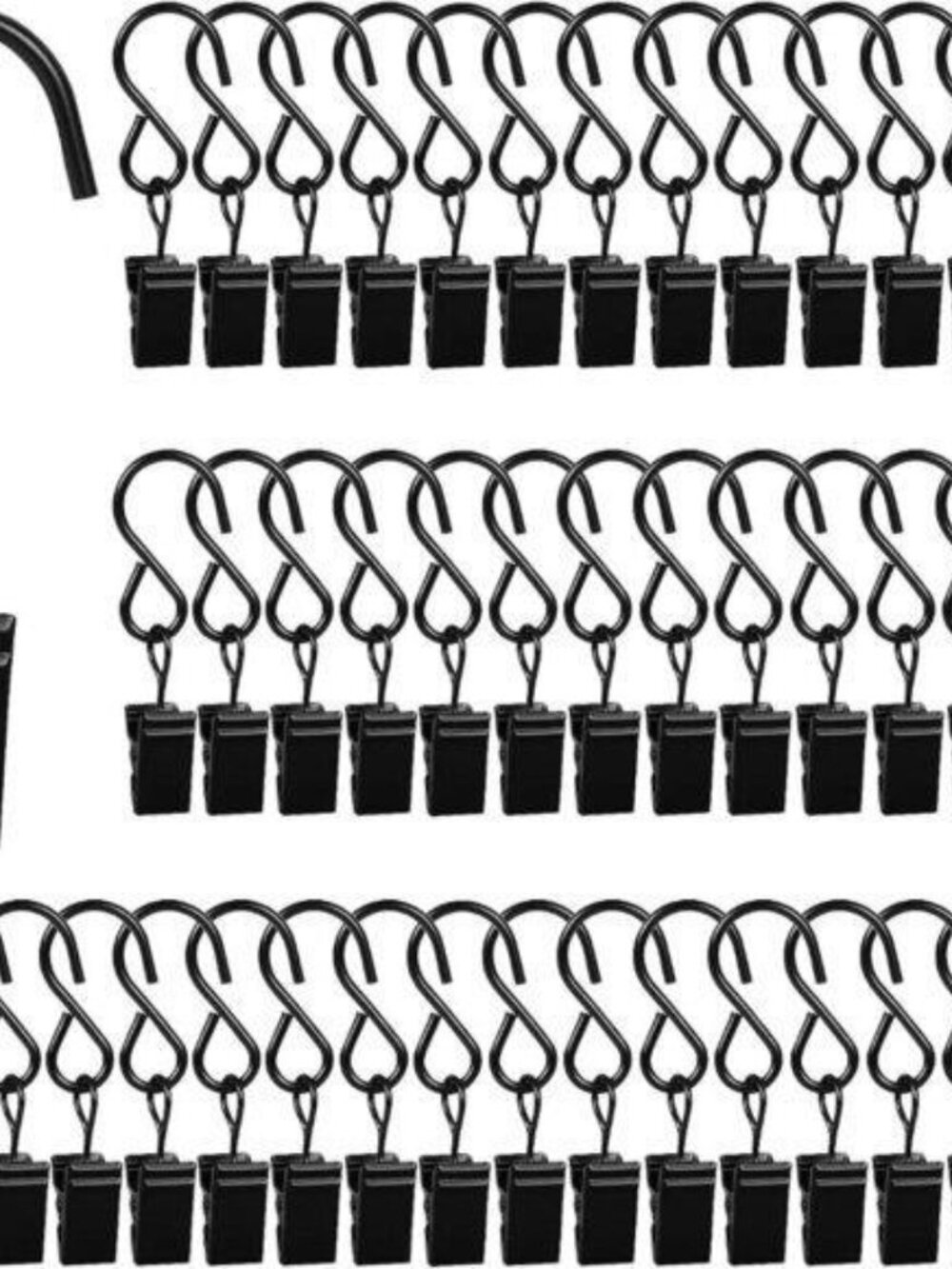 46 Pack Curtain Hooks Metal Clips, Light Clips for Outside String Lights Curtain